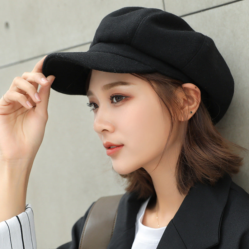 Woolen Octagonal Women's Beret  British Retro Autumn/Winter, Japanese Style