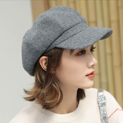 Woolen Octagonal Women's Beret  British Retro Autumn/Winter, Japanese Style