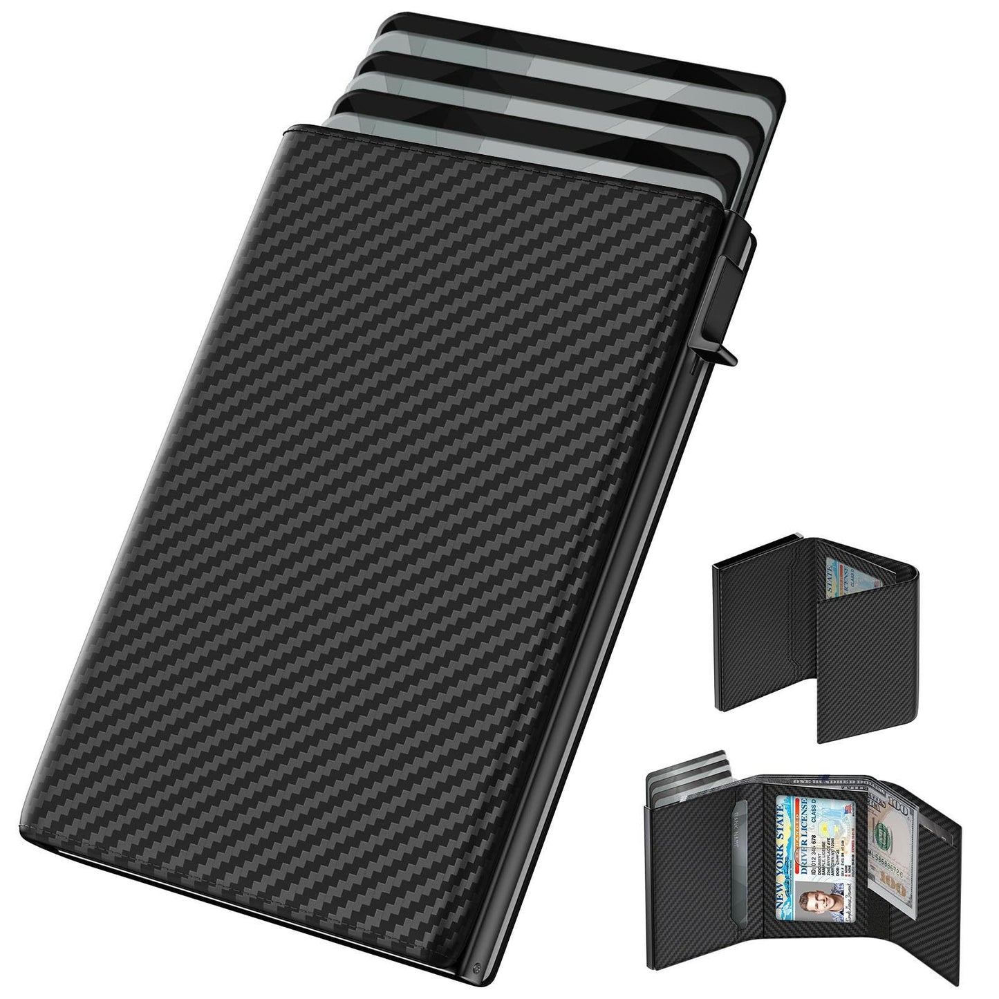 Mens RFID Blocking Metal & Leather Card Case