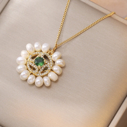 Amoré Zircon Flower Women's Necklace