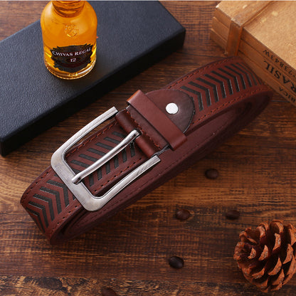 Men's Practical Quartz Watch Wallet Tie + Belt Perfume Practical Gift Business Set