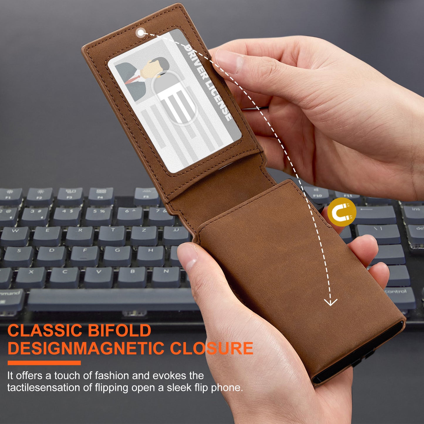 Mens Aluminum Alloy Card Wallet  Anti-Theft Design