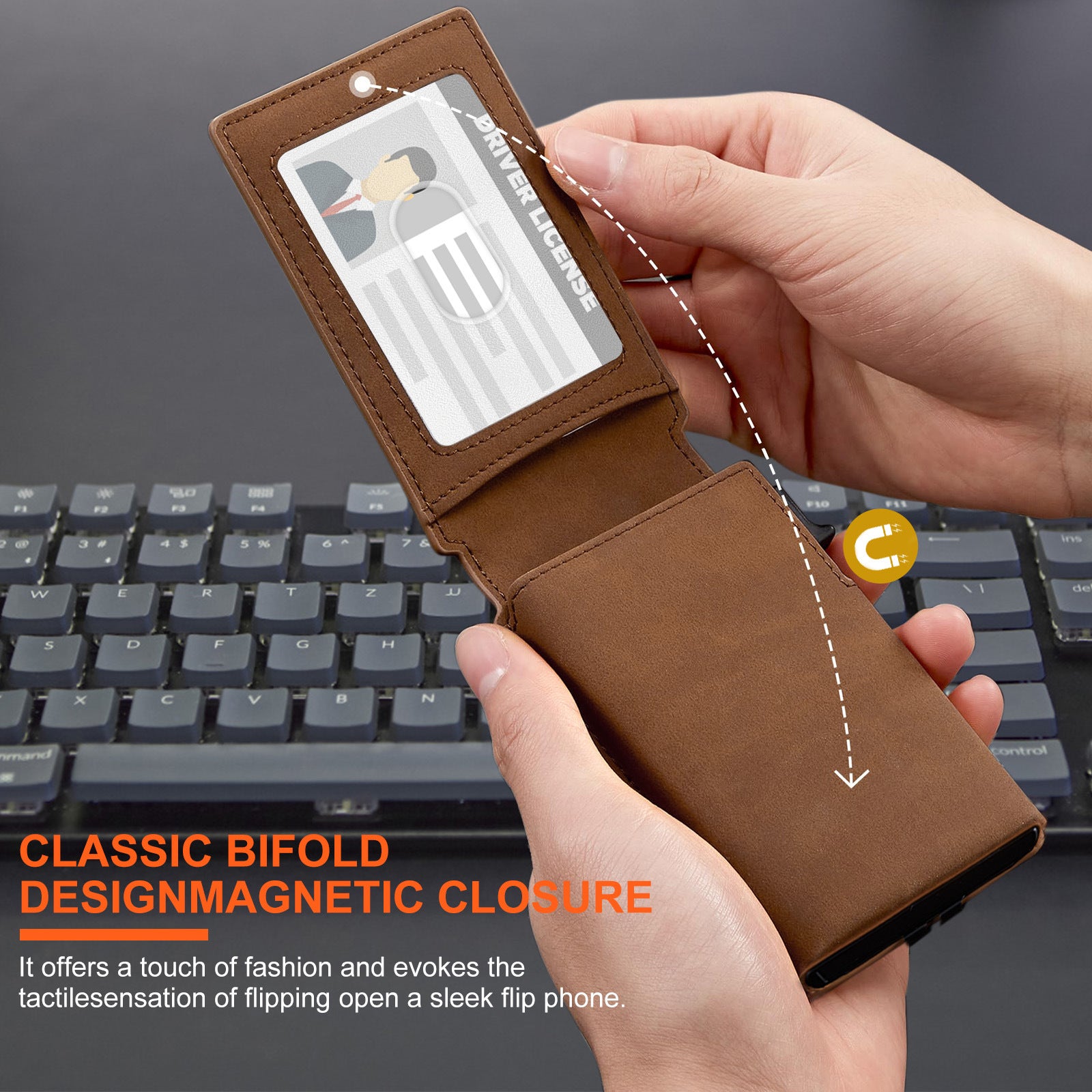 Mens Aluminum Alloy Card Wallet  Anti-Theft Design