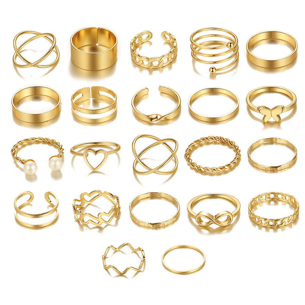 Cross-border New Opening Multi-joint Ring Set