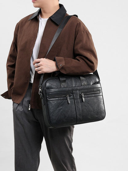 RetroCraft Leather Briefcase