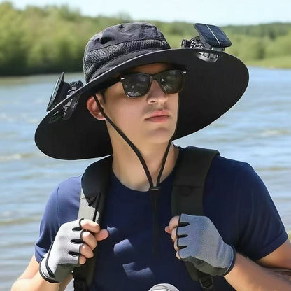 Solar Breeze Pro Solar USB Double Fan Cooling Hat