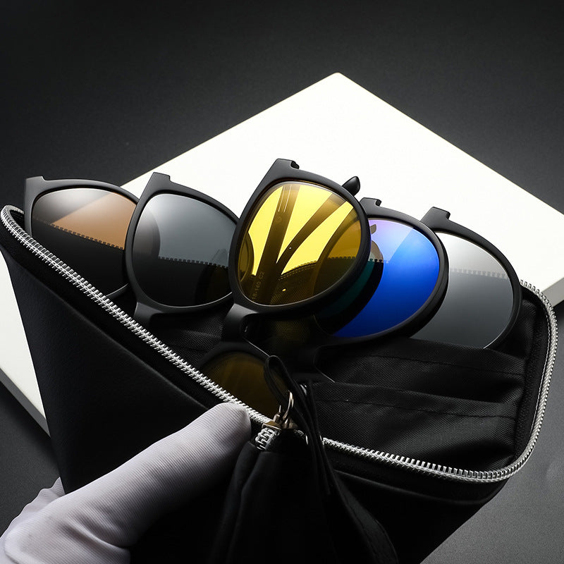 Polarized Magnetic Sunglasses & Myopia Frame Set for Men and Women