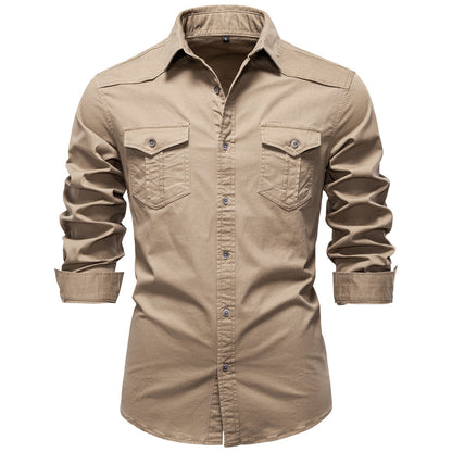 Men's European denim shirt