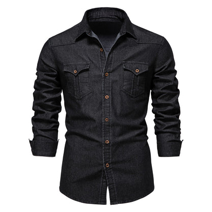 Men's European denim shirt