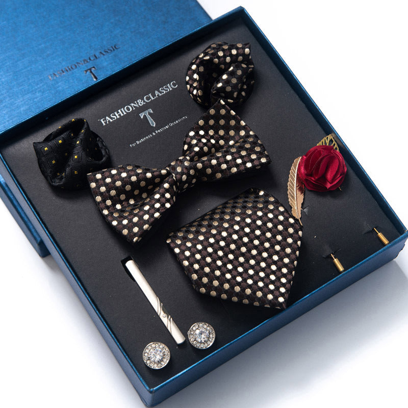 Spot tie set, bow tie, 8 piece set men's accessories