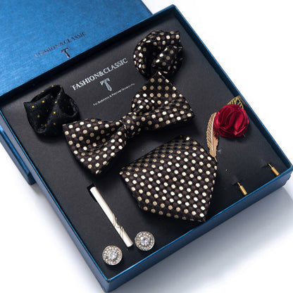 Spot tie set, bow tie, 8 piece set men's accessories
