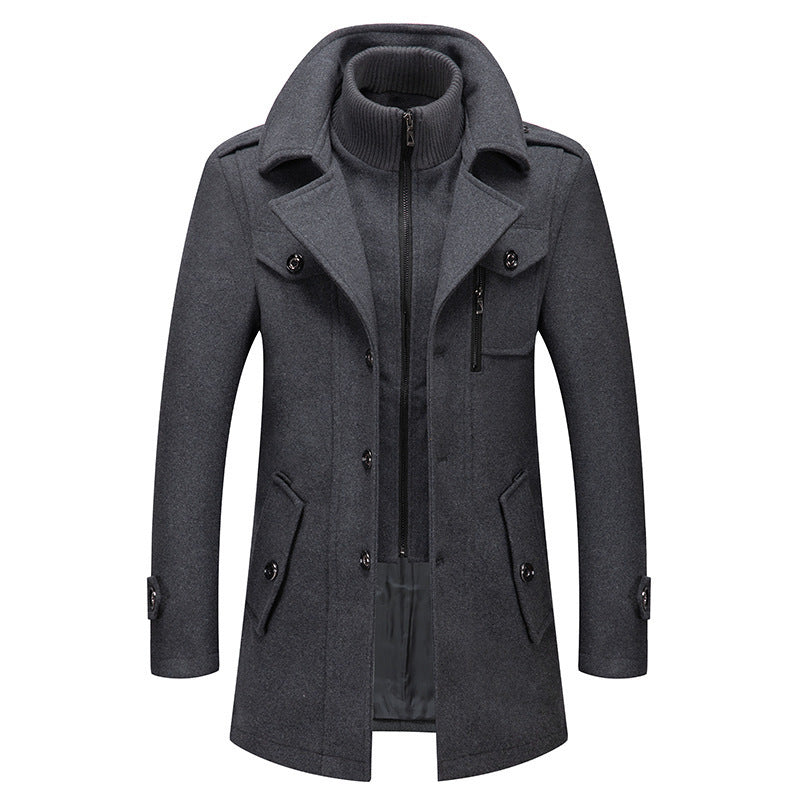Nordic Gent Business Woolen Collar Coat
