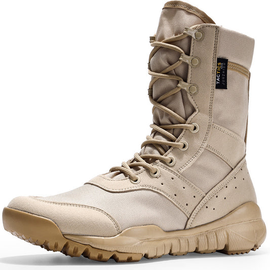 Desert Core Tactical Combat Boots  High-Top Breathable Canvas Edition