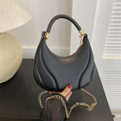 French-Style Textured Armpit Bag