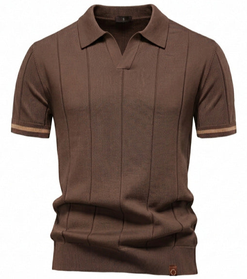Men's Business Casual Wool Knit Polo Shirt
