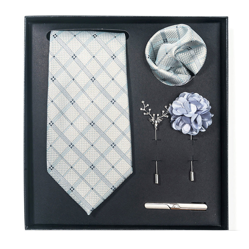 Cashew Nut Stripe Tie & Accessories Set