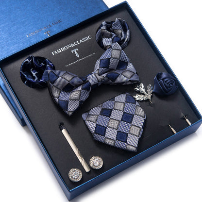 Spot tie set, bow tie, 8 piece set men's accessories