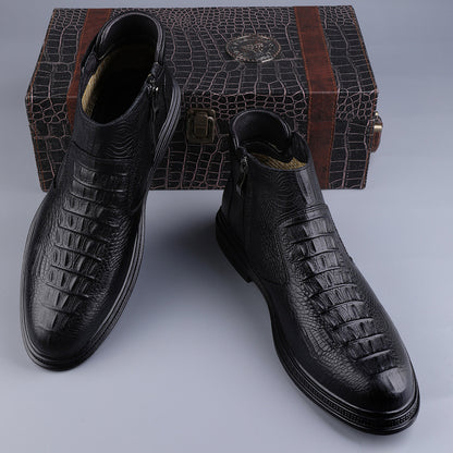 Men's Cowhide Leather Mid-Top Business Boots