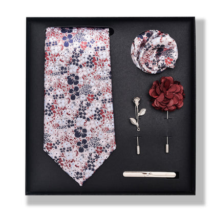 Cashew Nut Stripe Tie & Accessories Set