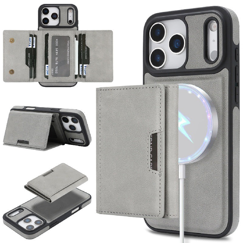 Mag Flock Tri-Fold Series  Wireless Charging & Card Wallet Case for iPhone 17