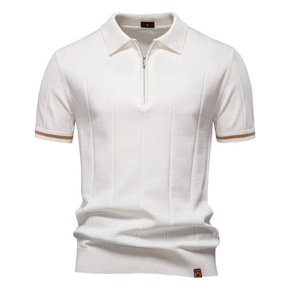 Men's Business Casual Wool Knit Polo Shirt