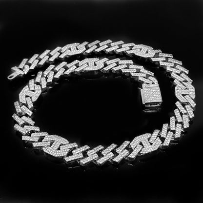 Men's hip hop watch, necklace, and bracelet set.