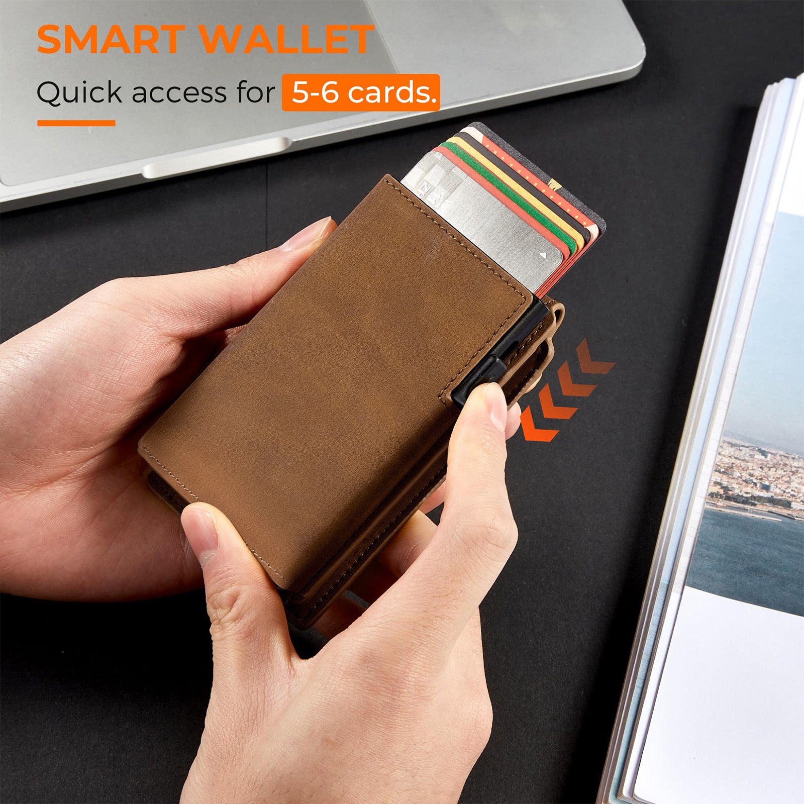 Mens Aluminum Alloy Card Wallet  Anti-Theft Design