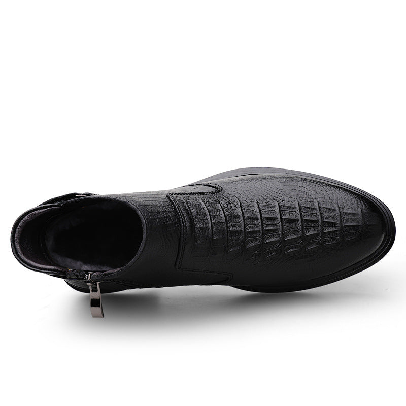 Men's Cowhide Leather Mid-Top Business Boots