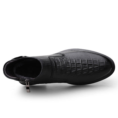 Men's Cowhide Leather Mid-Top Business Boots