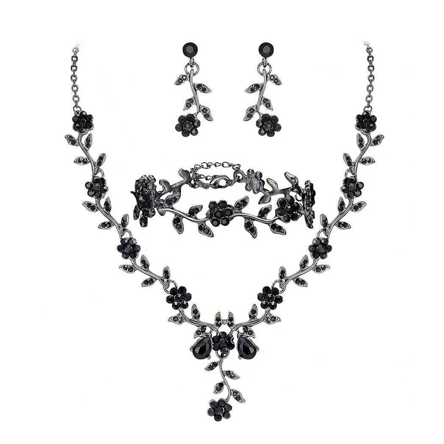 Elegant Floral Necklace & Earrings Edition