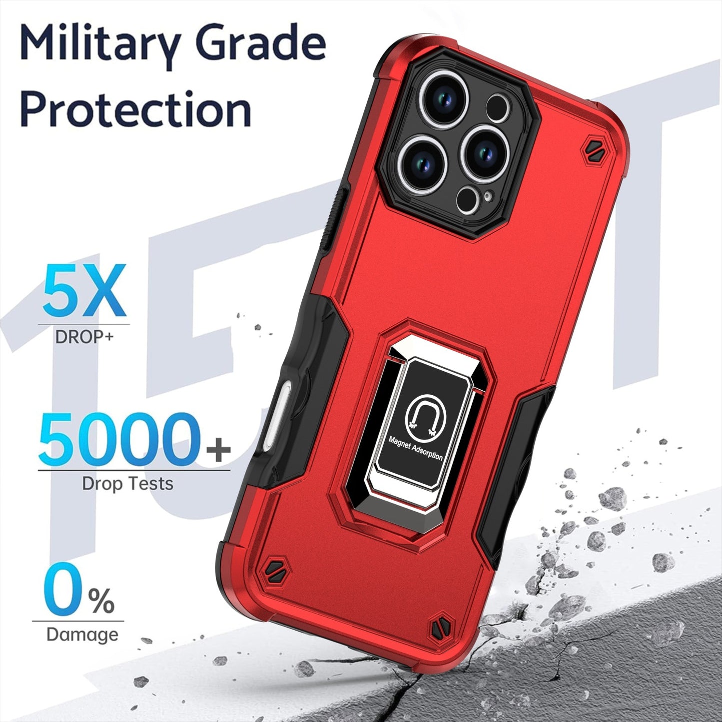 Military Flag Ring Magnetic Phone Case