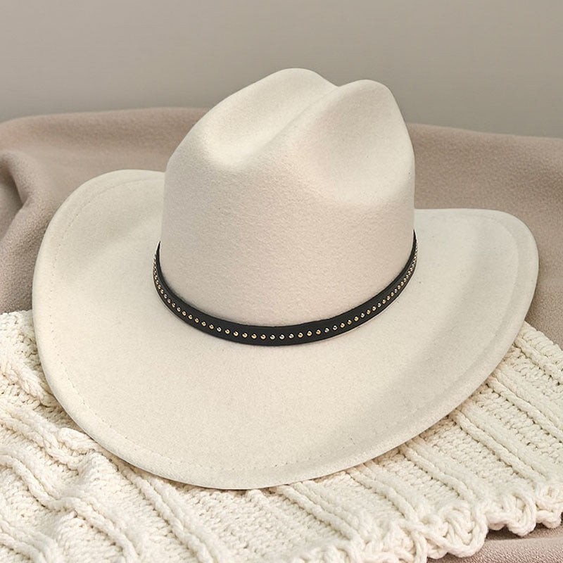 Western cowboy hat curved brim hat pebbled belt