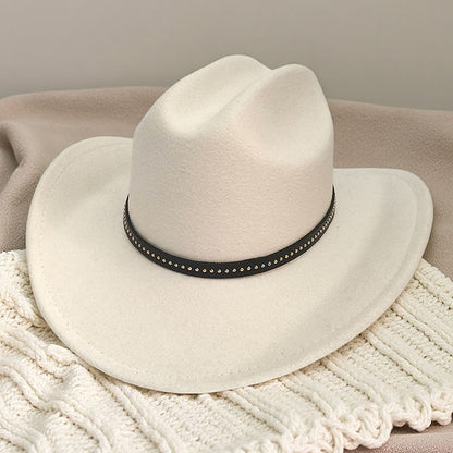 Western cowboy hat curved brim hat pebbled belt
