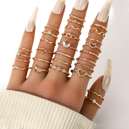 Cross-border New Opening Multi-joint Ring Set