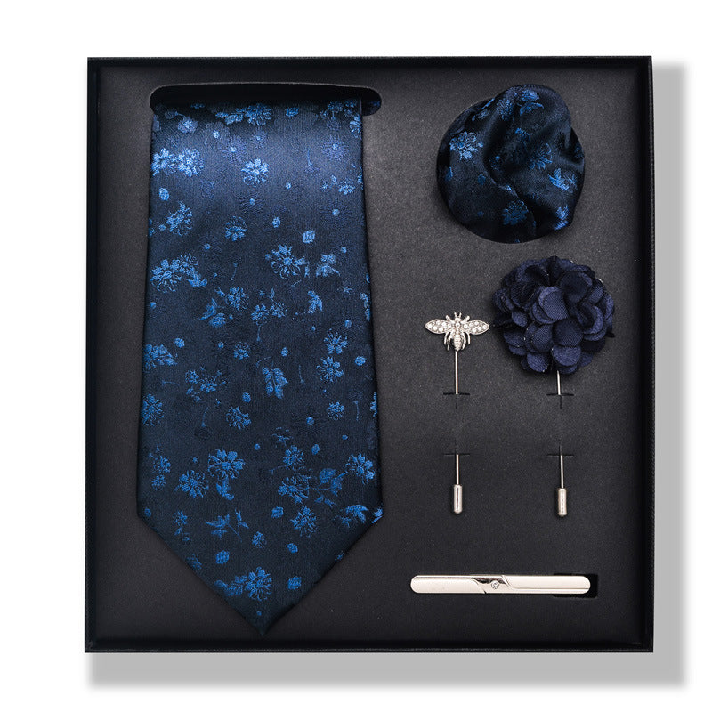 Cashew Nut Stripe Tie & Accessories Set