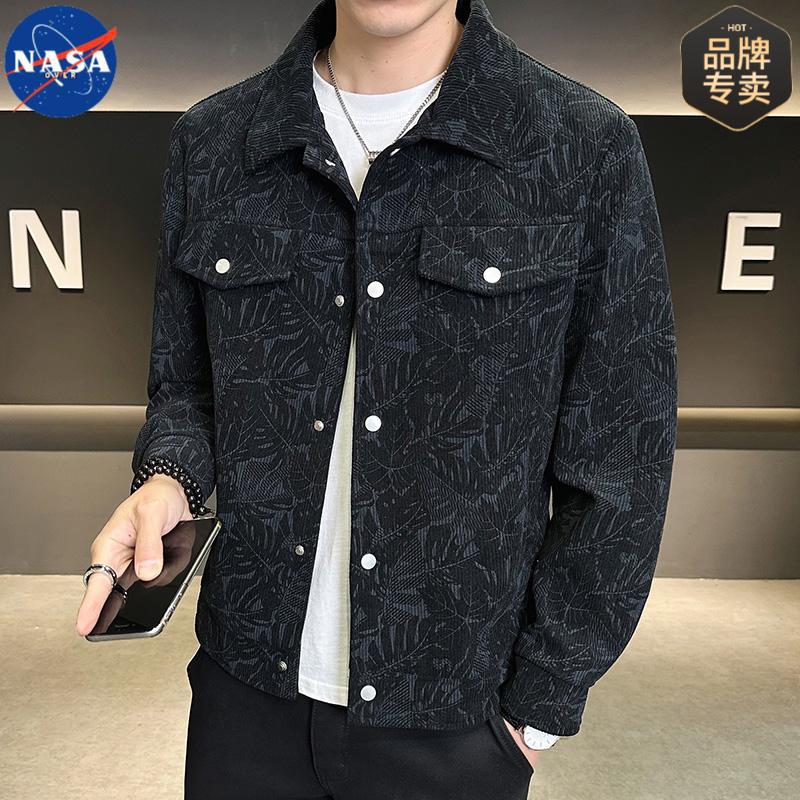 NASA Corduroy Lapel Jacket - Men's Fall Fashion