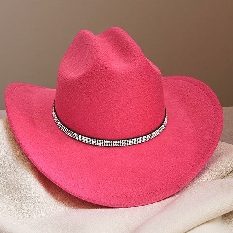 Western cowboy hat curved brim hat pebbled belt