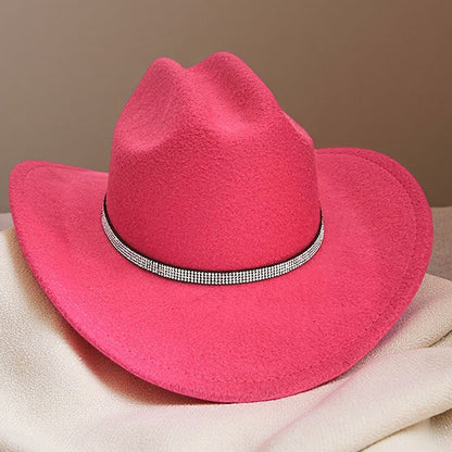 Western cowboy hat curved brim hat pebbled belt