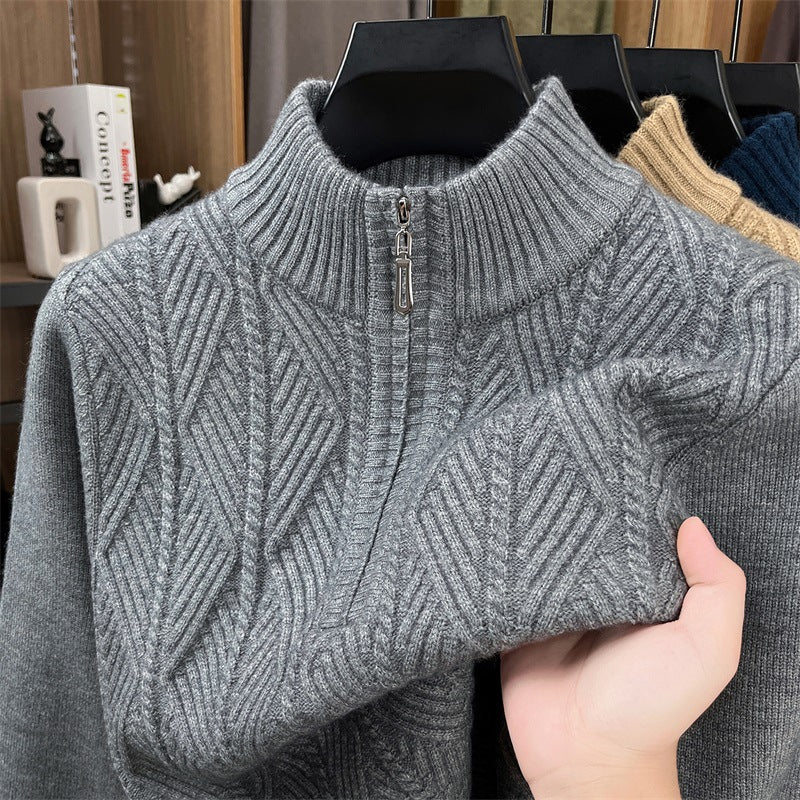 Half-Zip Thick Knit Cardigan Sweater
