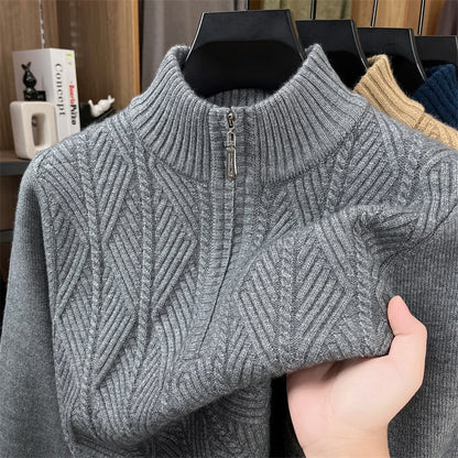 Half-Zip Thick Knit Cardigan Sweater