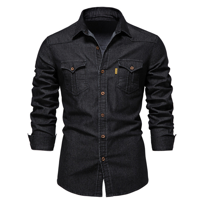 Men's European denim shirt