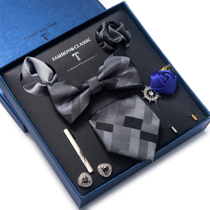 Spot tie set, bow tie, 8 piece set men's accessories