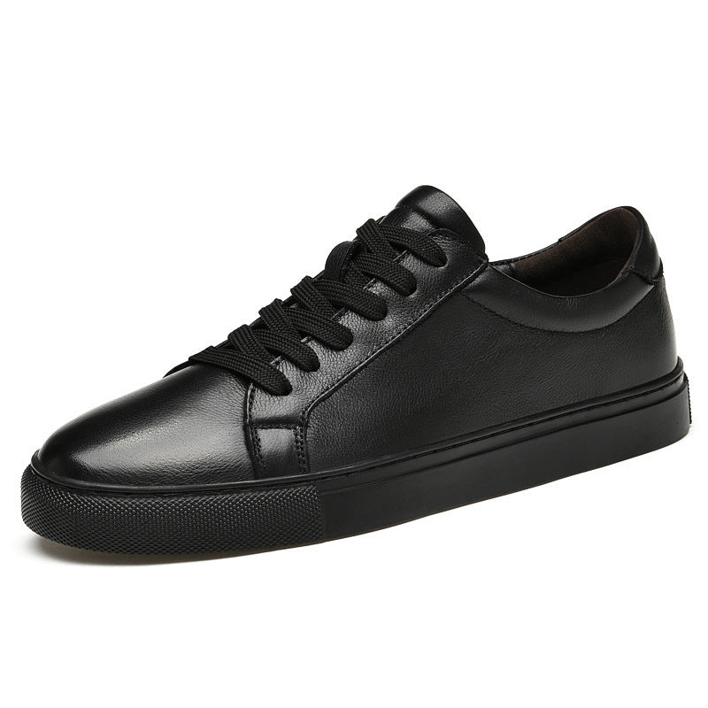 Plus size men's white low-top leather sneakers. Sporty and casual