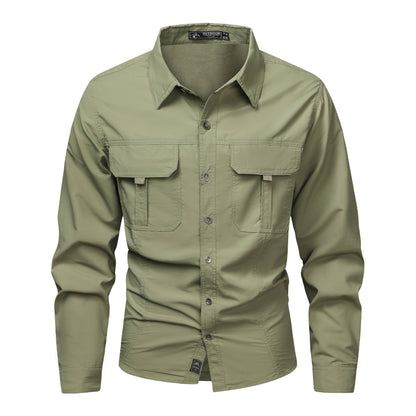 Men's quick-dry, anti-chafe, long-sleeve shirt for warm weather