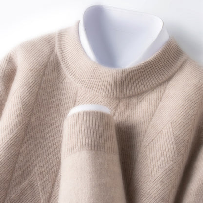 NORDWELL Diamond Jacquard Wool Cashmere Cardigan Men