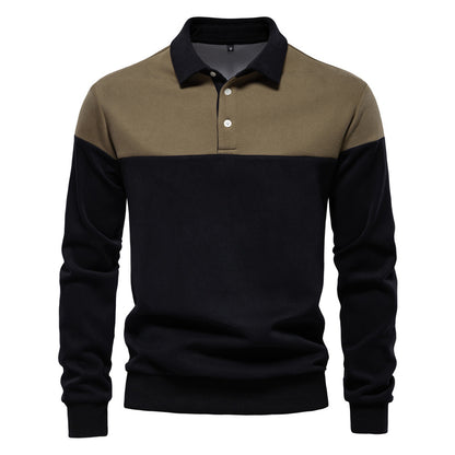 Men's Long Sleeve Polo Collar Sweatshirt