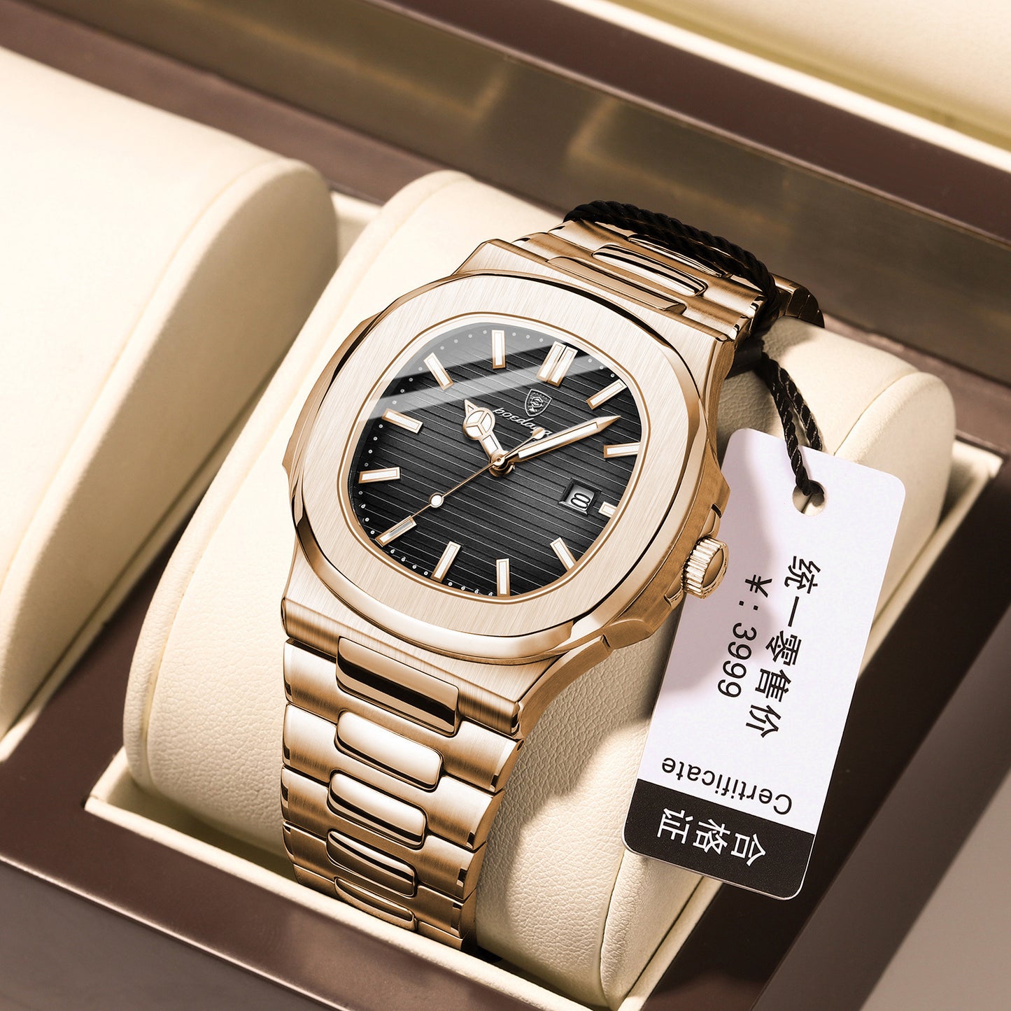 POEDAGAR 930: Waterproof dual calendar sports watch