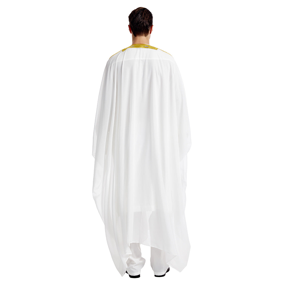 Mens Arabic Embroidered Long Robe  Gold Bead Chiffon