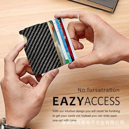 Carbon Fiber Metal Card Holder Wallet  RFID Anti-Theft
