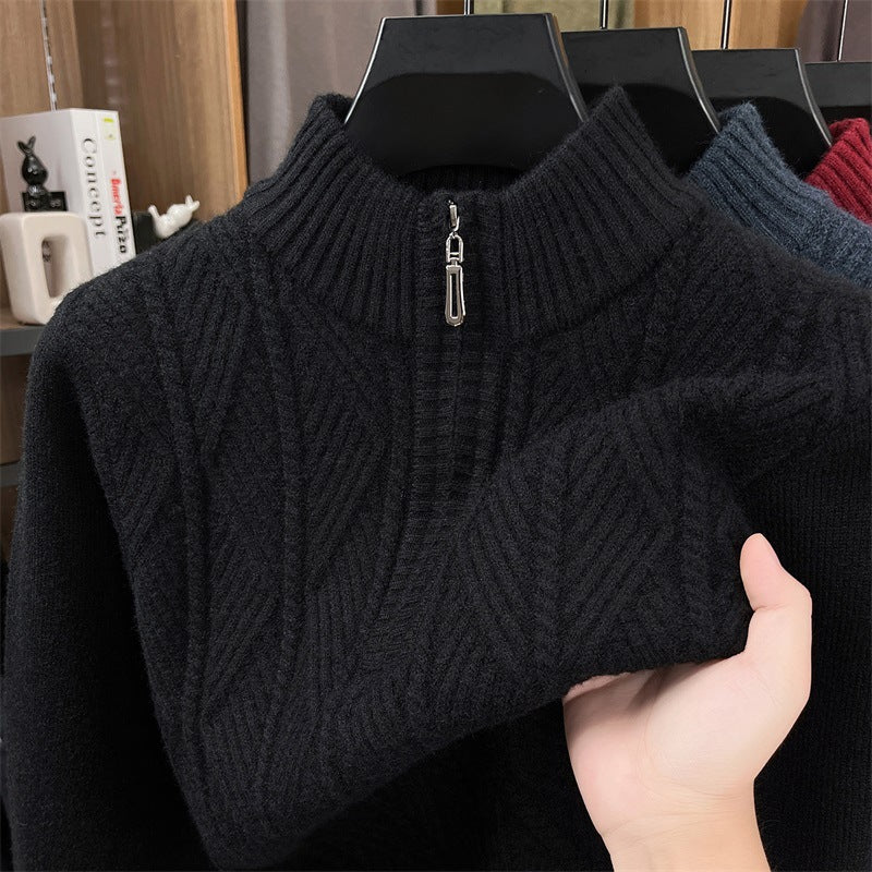 Half-Zip Thick Knit Cardigan Sweater